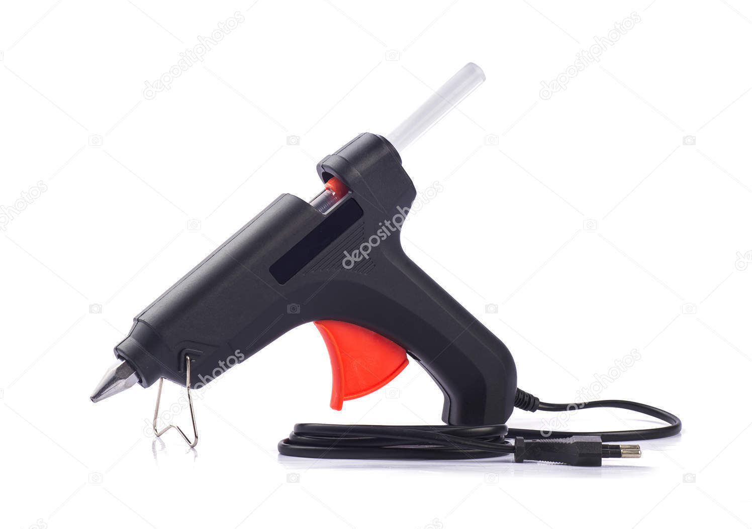 Electric hot glue gun isolated on white background